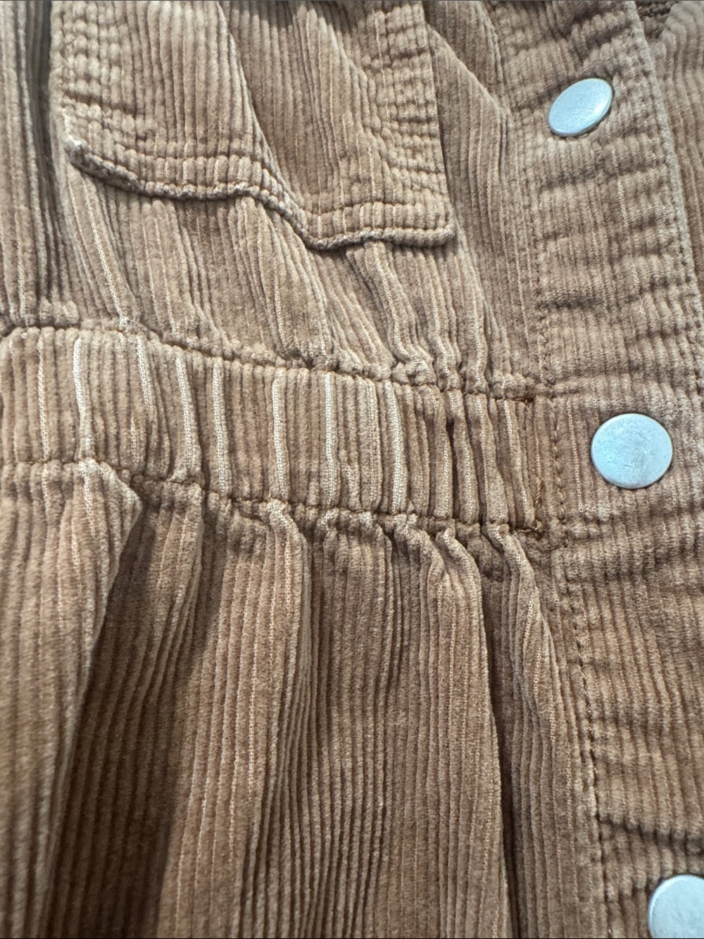 Girls' Brown Corduroy Button-Front Dress - Picture 2 of 6